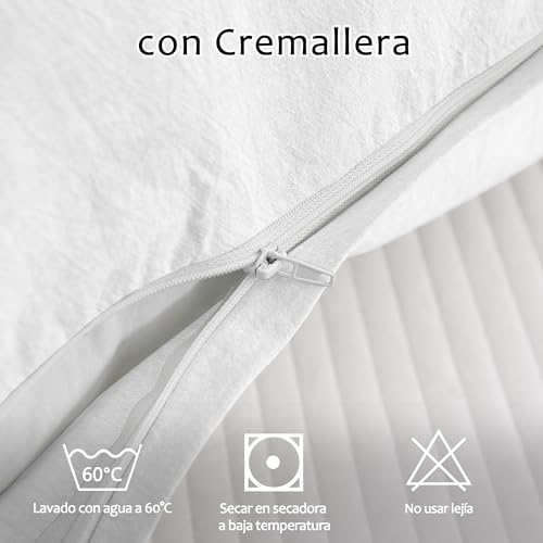 TOCOMOA Cushion Cover 60 x 60 cm Set of 2, 100% Washed Cotton Cushion Covers Oeko-Tex Certified - Image 4