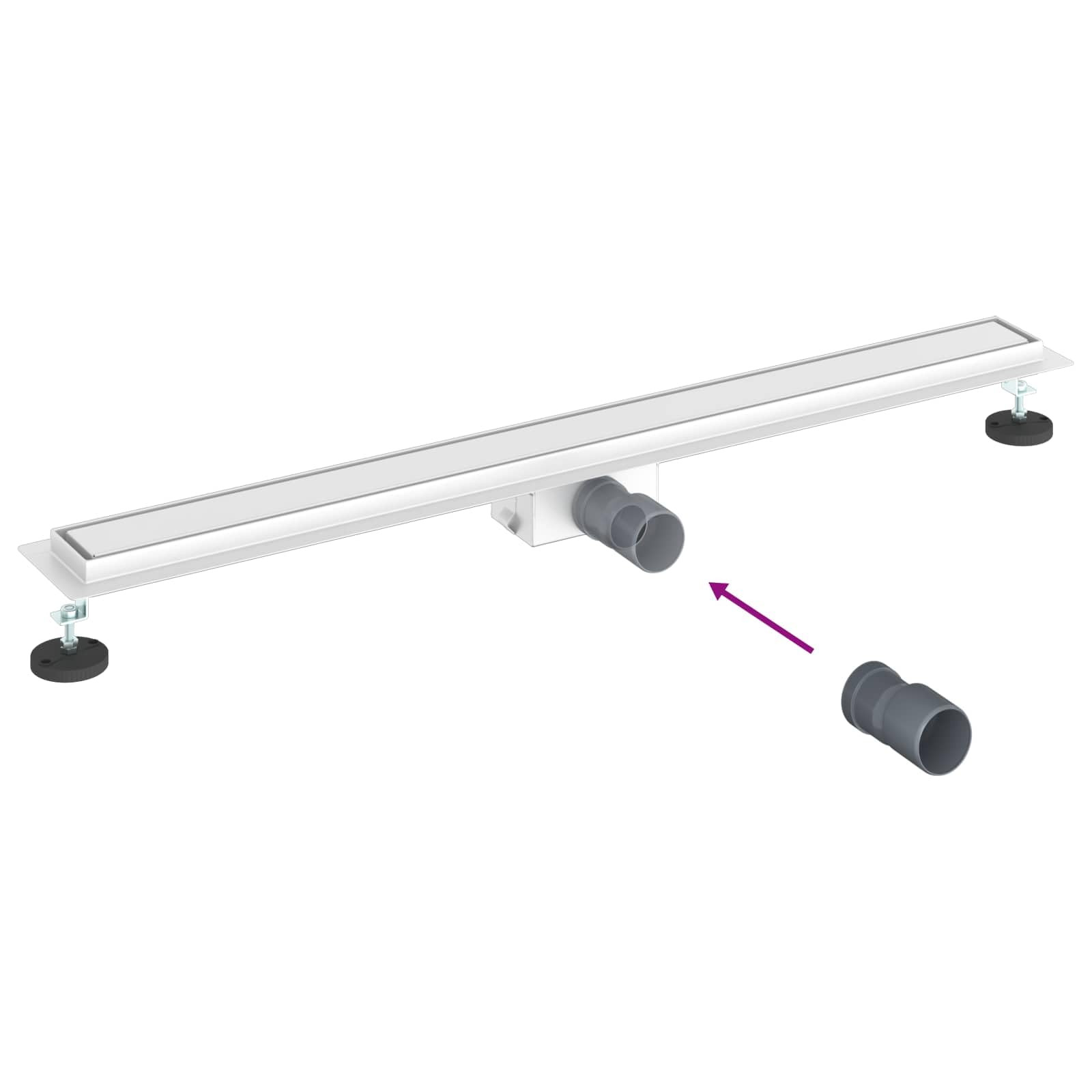 vidaXL Drenaggio Doccia 2 in 1 Argento 100 cm Acciaio Inox 304, Stile per Il Bagno, Scarico Doccia Moderno, Soluzione idraulica, Accessori per Il Controllo dell'Acqua