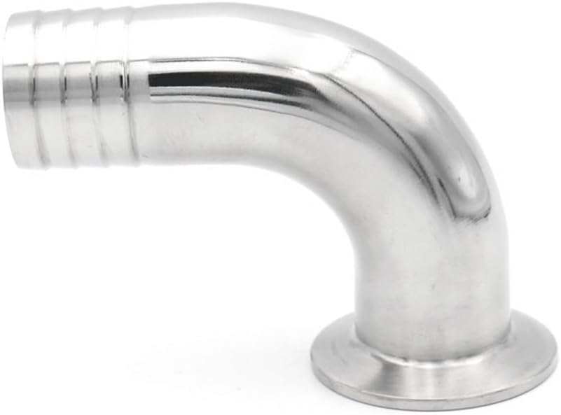 Hose Elbow Pipe Connector, Adapter Fittings, 304 Stainless Steel 90 Degree Tri Clamp Fitting - Sanitary For 19-51mm Pipes(51mm x Ferrule 64)