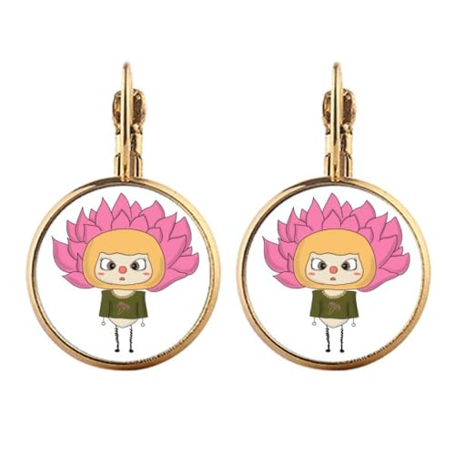 Boucles d'oreilles clip libellule et lotus rose : idée cadeau femme