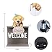 Garden Dog Statues with Solar Bird, Solar Labrador Puppy Statue with Welcome Fence Base Outdoor Sculptures Garden Decorations for Patio, Lawn, Yard, Housewarming Gifts for Mom Women Grandma
