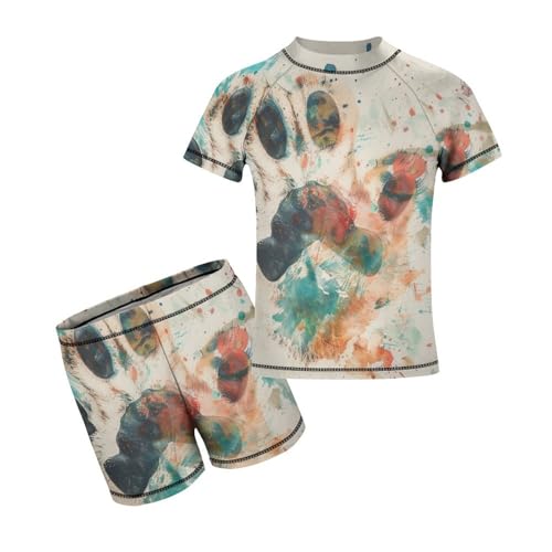 Kitten Cat Paw PrintChildren's Casual Swimsuit Set - Simple and Versatile10-12Y(150cm)