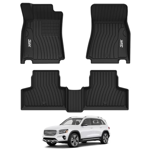 3W Floor Mats Compatible for Mercedez Benz GLB250 GLB35 AMG 2020-2025, TPE All Weather Custom Fit Floor Liner for Benz GLB 1st & 2nd Row Full Set Car Liners Black 10. GLB|20-25|Floor Mats