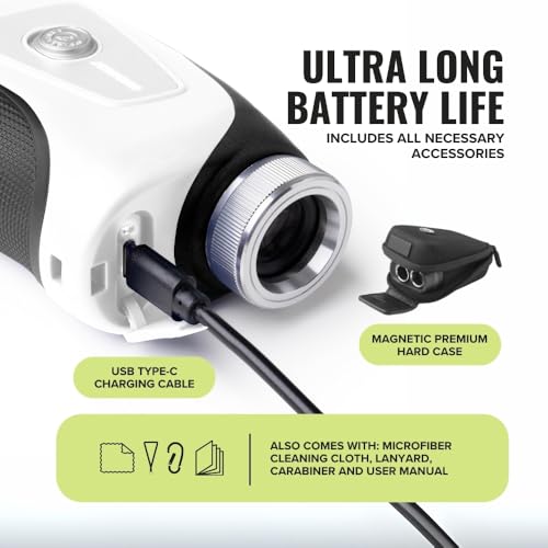 Image of Pro Tour Golf Rangefinder with Slope - Range Finder Golf with Ultra-Strength Magnet - Laser Rangefinder with Slope Technology & Flag Pole Lock Vibration - Golf Range Finder