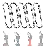 5PCS 4 Inch Mini Chainsaw Chain Replacement Cordless Battery Powered Electric Chainsaw Chain, Guide Saw Chain for 4-inch Mini Chainsaws for Wood Branch Pruning Trimming Cutting