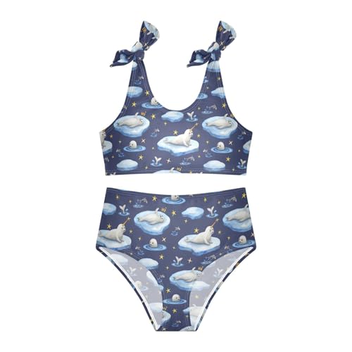 Toddler Girls Bikini Set Seal Swimsuits Kid Bowknot Swimwear 2 Piece Bathing Suit 3-12T3