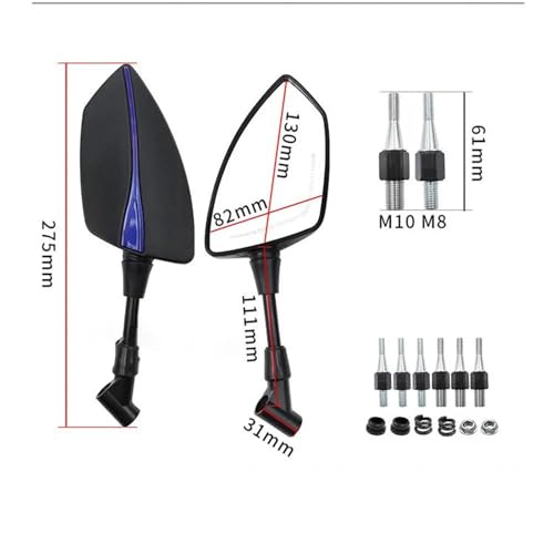 Espejo retrovisor CNC Battle Axe para Suzuki Swing UY125T de manillar 4