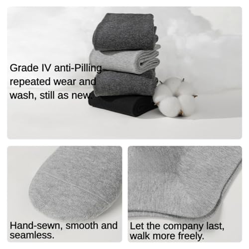 100% Cotton Socks for Men and Women Thin Dress Socks with Moisture Wicking Mid Calf 5 Packs 6-10/11-153
