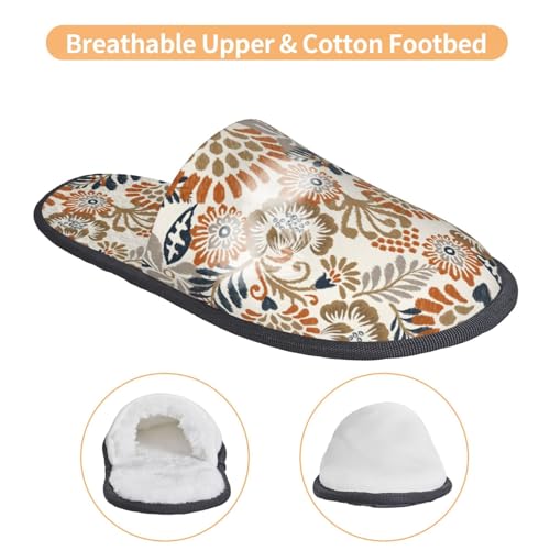 Floral Paisley Print House Slippers For Women And Men,Soft Slippers With Memory Foam,Non-Slip Indoor Home Shoes3