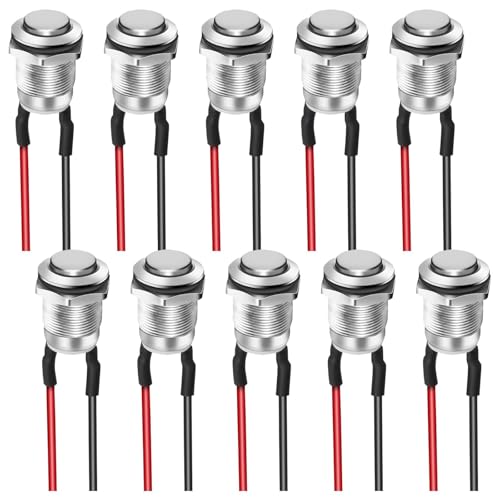 Interrupteur à bouton-poussoir momentané 12 mm étanche Linkstyle (lot de 10) pour l'automobile