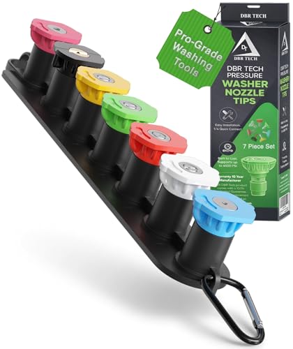 DBR Tech Pressure Washer Nozzle Tips Set | 7 Pack 4500 PSI