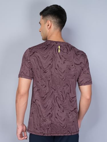Image of TECHNOSPORT Men Polyester Regular Fit Half Sleeve Jacquard T-Shirt with Double Cool, Quick Dry & Anti Microbial for Sports, Running & Casual Use
