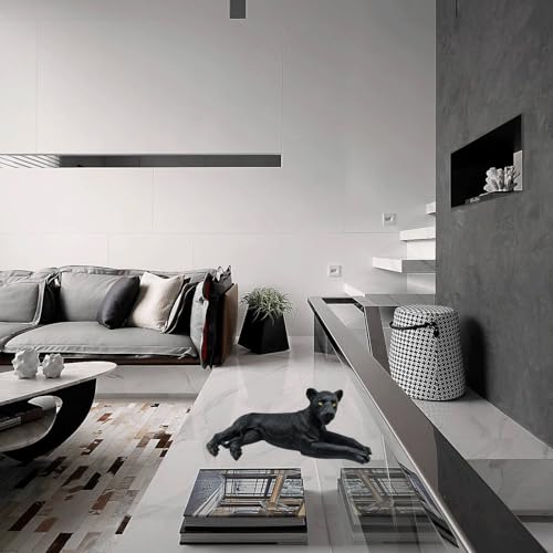 Estatua de leopardo de resina pintada a mano 20” x 9.5” x 7.5” miniatura 3