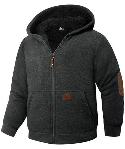 Image of SWISSWELL Unisex Boys Girls Fleece Hoodie Sherpa Lined Jacket Zip Up Hooded Sweatshirt Winter Outerwear for Kids