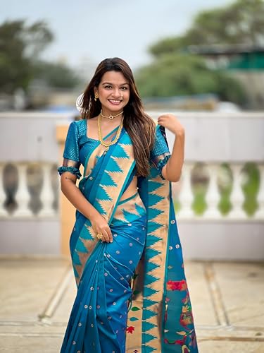 ALPHAFOX WITH DEVICE paithani silk saree – image 3
