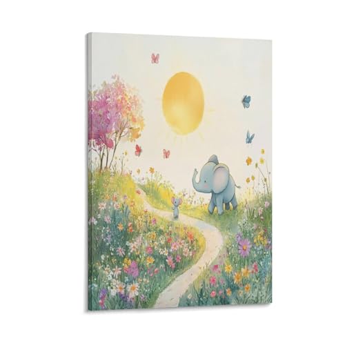 Impression sur toile d'éléphant pour salon moderne déco murale zen 40x60cm