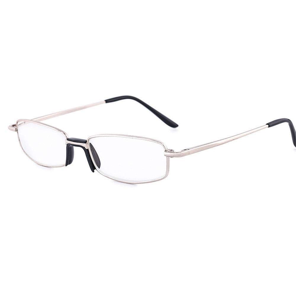 Rfeng Folding Reading Glasses Reading Glasses With Ultralight Frame Reading Rectangle For Metal Frame Women Men (Color : Black, Size : 150)
