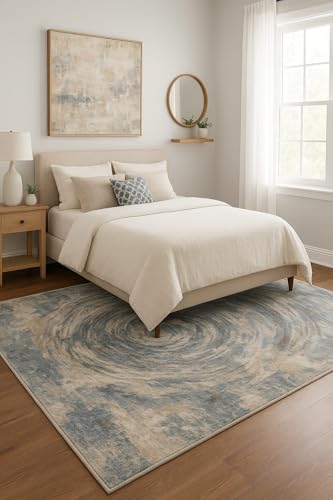 Image of 4x6 Feet (120x180 CM) Carpet for Living Room Hall & Bedroom - Red Traditional Modern Abstract Geometric Silk-Touch Luxury Hotel-Style Washable Anti-Skid Turkish Area Rug