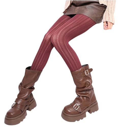 Image of Mrotrida Women's Heart Pattern Tights Elastic Jacquard Love Heart Pantyhose Stockings