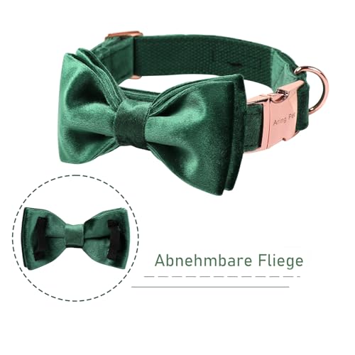 ARING PET Fliege Hundehalsband-Samt-Hundehalsbänder mit Abnehmbarer Fliege, verstellbares weiches Samt-Schleifenhalsband Geschenk für Mädchen und Jungen, bequemes Hundehalsband