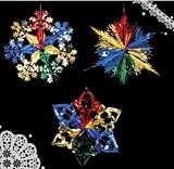 NEW-YIJUNSHUN Premier Decorations Christmas Decoration, Set of 3 Christmas Foil Ceiling Garland Hanging Xmas Decoration Multi Colour