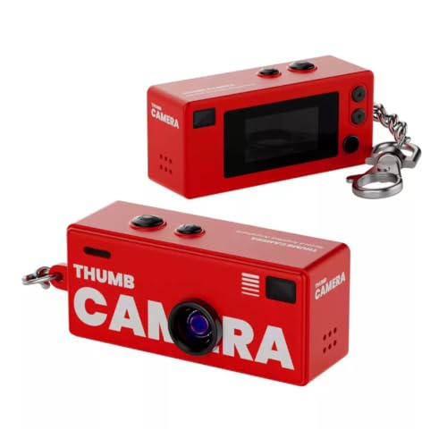 Cámara digital compacta mini llavero 1080P rojo miniatura 1