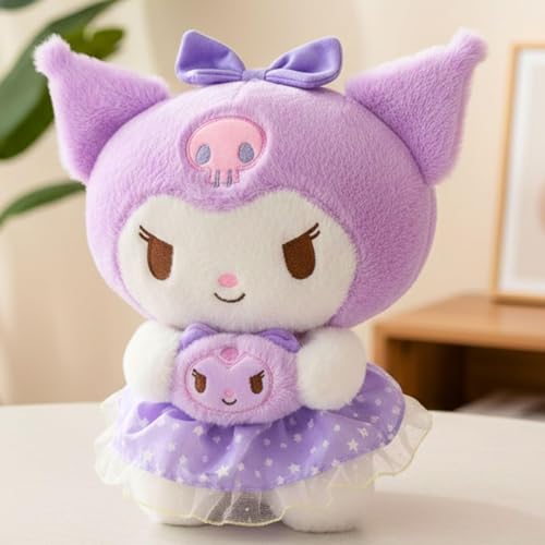 Image of Tickles Cute Anime Doll Soft Stuffed Plush Cartoon Character Toy for Kids Boys & Girls Birthday Gift (Color: Purple & White Size: 25 cm)