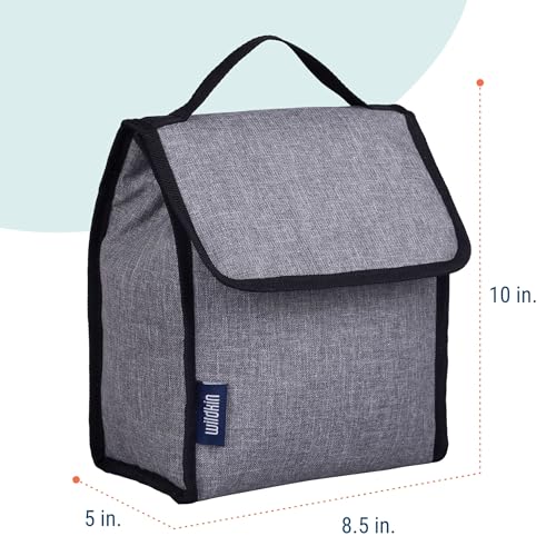 Image of Wildkin 55903 Grey Tweed Lunch Bag, One Size