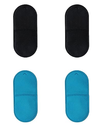 Ruwado メガネ用3Dアイパッチ 4個 ソフト 調節可能 シングルアイマスク 大人/子供用 手術後レイジーアイの治療 視力矯正 Lサイズ ブラック ブルー