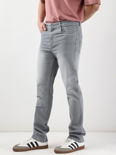 Image of Urbano Fashion Men's Straight Fit Washed Jeans Stretchable