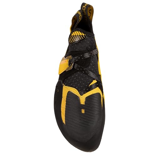 La Sportiva Mens Solution Comp Rock Climbing Shoes, Black/Yellow, 8.54