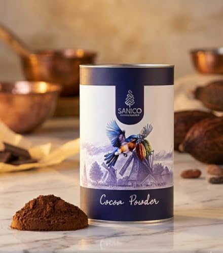 Cacao en Polvo de Cacao Alcalinizado Holandés - 10-12% de grasa - puro e ideal para hacer brownies, pasteles, galletas y otros postres de chocolate. (550g)