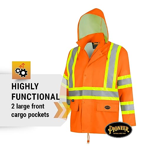 image for Pioneer Hi Vis Lightweight Waterproof Safety Rain Suit - Reflective Wo