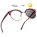 LifeArt Bifocal Reading Glasses, Transition Photochromic Dark Grey Sunglasses, Oval Frame, Computer Reading Glasses, Reduce Glare (Red, +0.00/+2.50 Magnification)