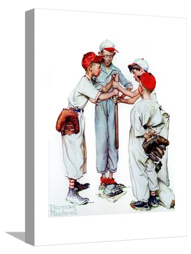 ART.COM Stretched Canvas Print Four Sporting Boys: Baseball by Norman Rockwell, 12x16 - Main Image