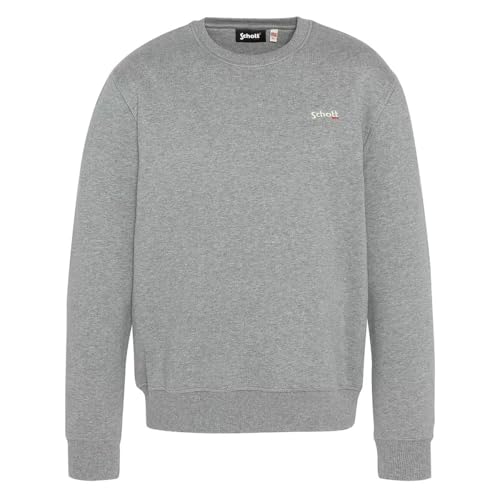 Schott NYC Swcasual1 Sudadera, Gris, S Unisex Adulto