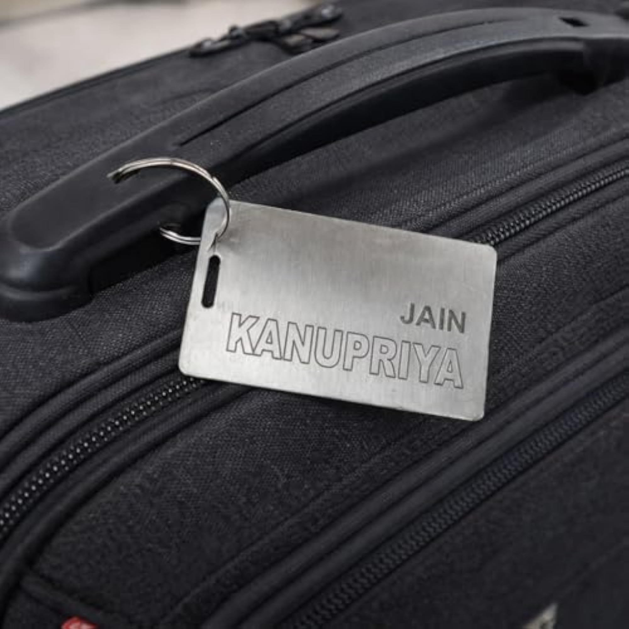 Personalized Stainless Steel Luggage Tag, Custom Name Engraving