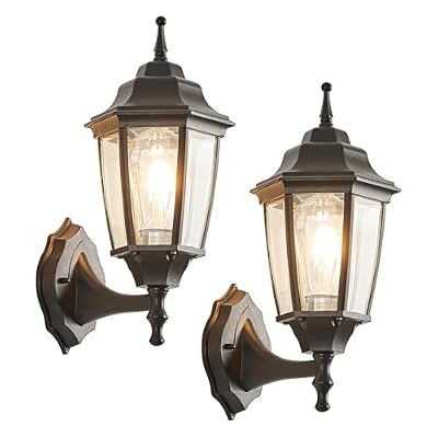 Refice Aluminum 2-Pack Waterproof Outdoor Light Fixtures Wall Mount Exterior Porch Lights, Anti-Rust Outside Lights for Patio, Garage, Doorway