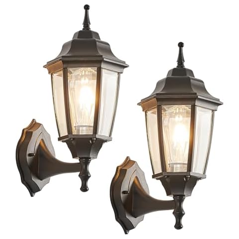 Refice 2-Pack Waterproof Aluminum Outdoor Light Fixture Wall Mount Exterior Porch Lights Outdoor Wall Lamp,Anti-Rust Porch Lights for Outside Garage Patio Exterior Lights for House Cover