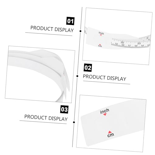 Set de 3 cintas métricas flexibles de PP blancas miniatura 2