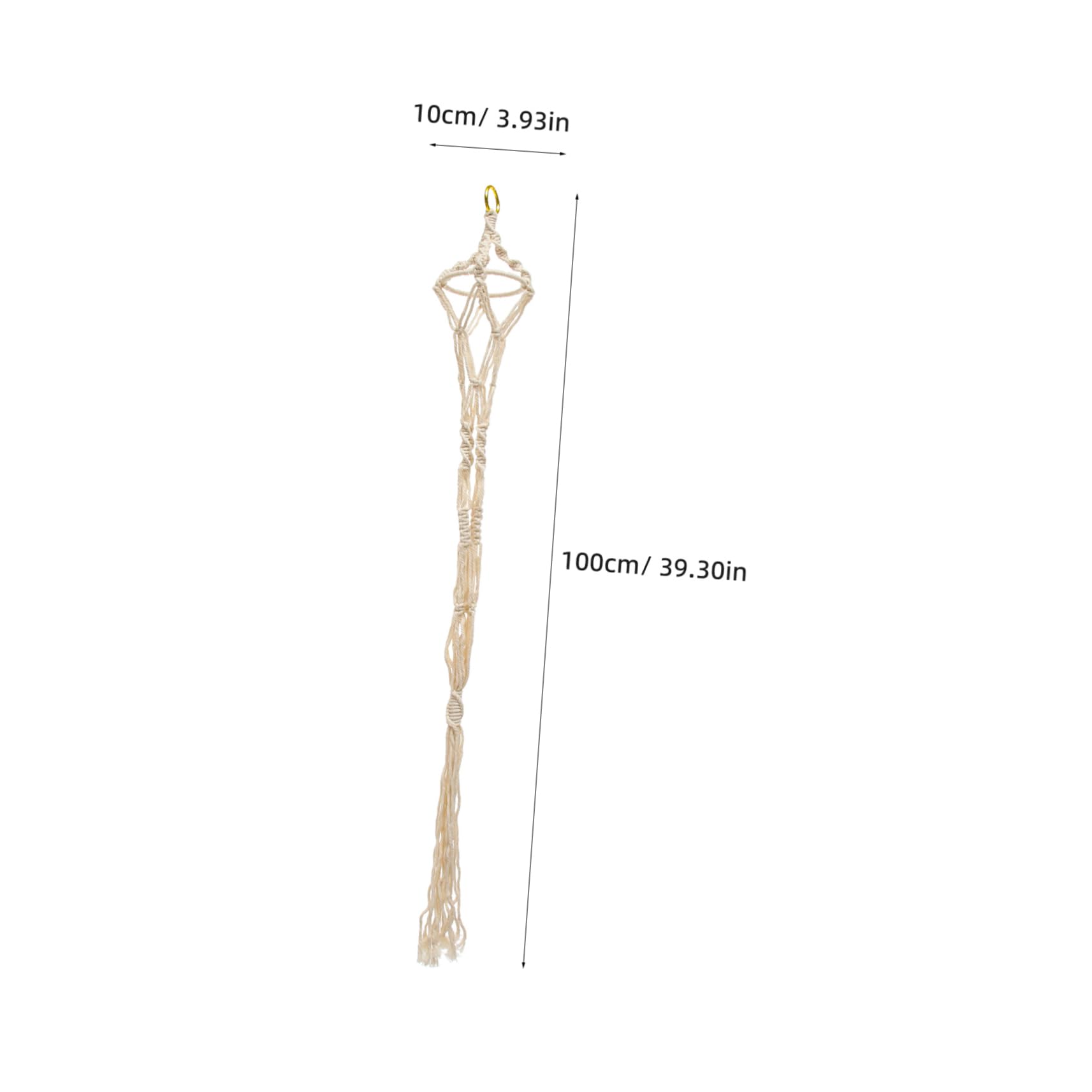 UPKOCH Makramee Blumentopfhalter aus Baumwollseil mit Aufhängeöse 4 Stück Beige Dekorativ für Wand und Zuhause