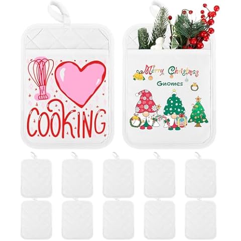 Hoolerry 10 Pack Cotton Christmas Pot Holders Cover