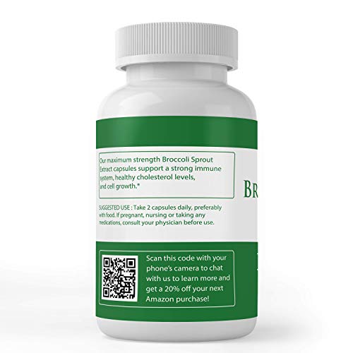 Broccoli Sprout Extract (100 Capsules, 880 mg Serving) by Pure, Supports Healthy Cholesterol Levels & Immune System* (Packaging May Vary)