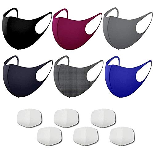 Knitting Factory Face Covering Soft Light Washable Reusable With Replaceable Filters- Made In Korea (Set of 6 with 6 Filters)