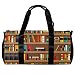 Bolsa de lona Bolsa de gimnasio para hombres y mujeres, estantes con libros, multicolor, 45x23x23cm/17.7x9x9in, Único