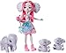 Enchantimals Savane Ensoleillée coffret Famille avec mini-poupée Esmeralda Éléphant et 3 figurines éléphanteaux, jouet pour enfant, GTM30