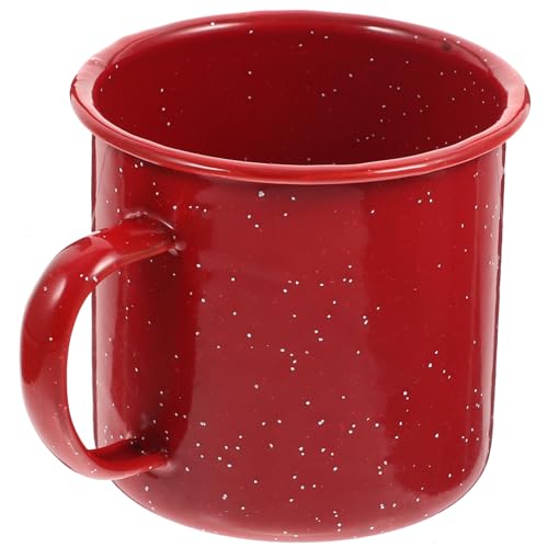 OUNONA Enamel Coffee Mug Camping Cup for Outdoor Use and Water Container for Home Office and Desserts Classic Design present for Friends