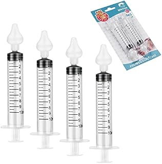 Vicloon Nasal Aspirator, 4pcs Baby Nasal Aspirator, Nose Cleaner Nasal Irrigator for Newborns Toddlers, Safe Nose Cleaner with Cleanable & Reusable Silicone Nasal Suction Tip