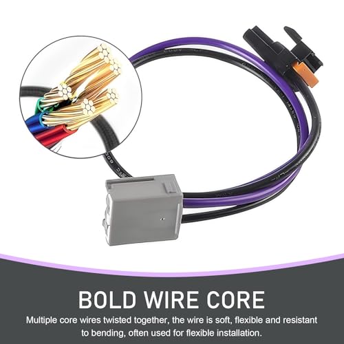 Image of Eratus Blower Motor Wiring Harness, Heater Connection Harness, Plug and Play Waterproof Cable Adapter, Compatible with Chevrolet Cadillac 22957044 15-75221157522115 75221 15887352 (Purple)