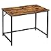 VASAGLE Bureau, Table, Poste de Travail, Petite Taille, 100 x 50 x 75 cm, pour Bureau, Salon, Chambre, Assemblage Simple, métal, Style Industriel, Marron Rustique et Noir LWD41X